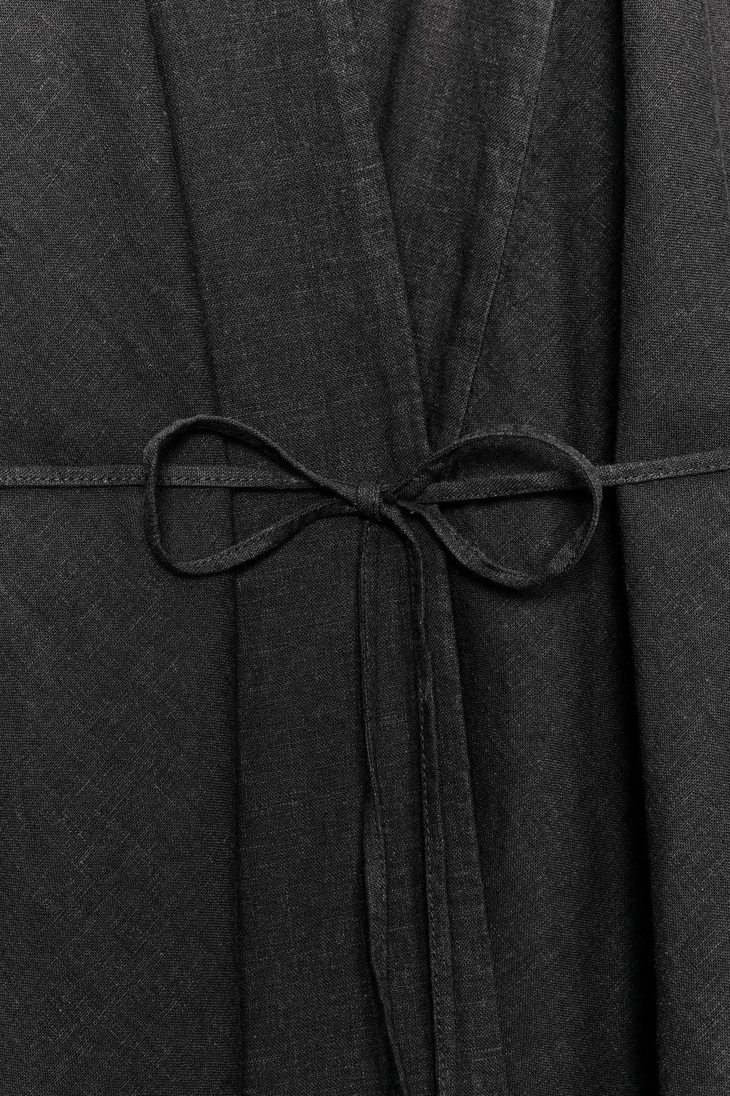 TOP CRUZADO CON LINO ZW COLLECTION / Gris antracita - Zara фото 7