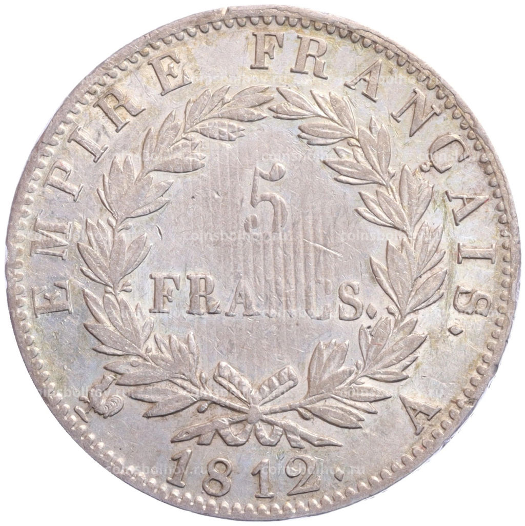 Монета 5 франков 1812 года A Франция