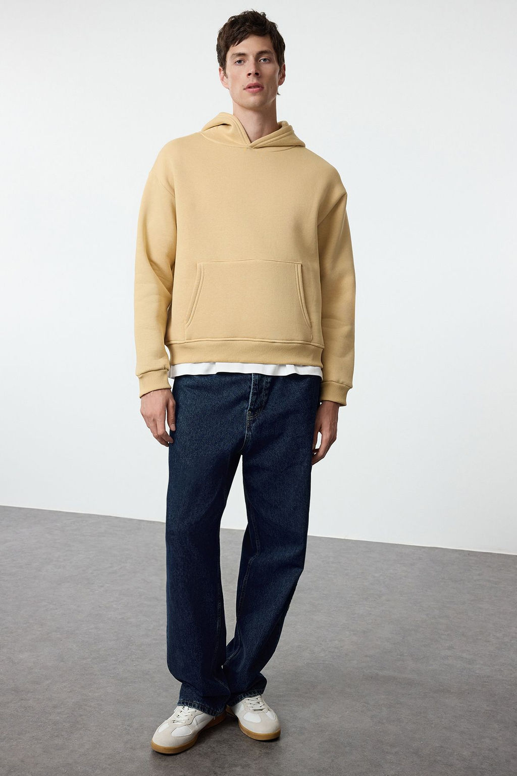 TRENDYOL MAN Antrasit Oversize/Genis Kesim S?rt? Nak?s Detayl? Kapusonlu Sweatshirt TMNAW25SW00142 - Trendyolmilla фото 62