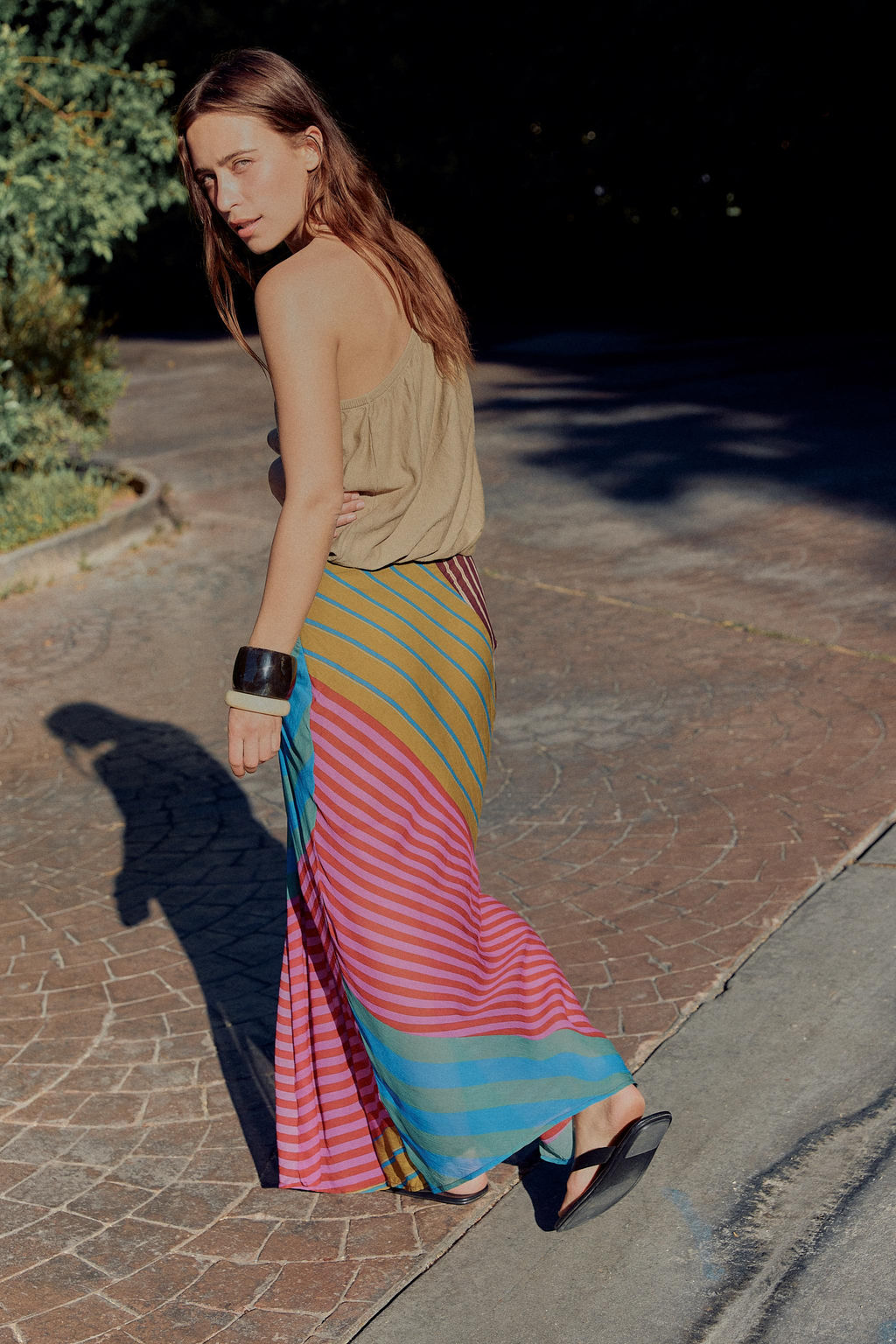 FALDA PAREO DRAPEADA ESTAMPADO RAYAS / Multicolor - Zara фото 3