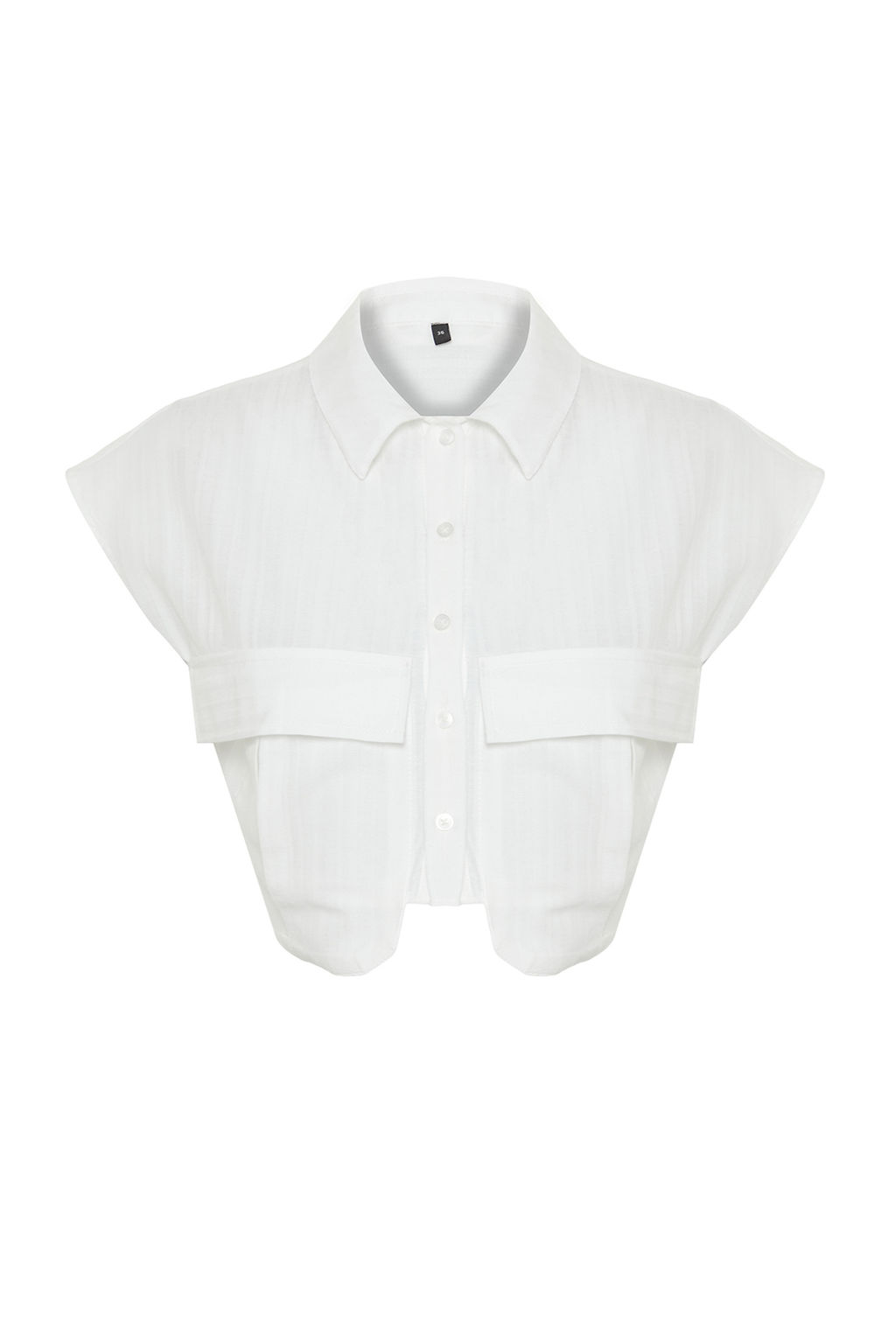 Ekru Onu Cepli Crop Regular Normal Kal?p Dokuma Gomlek TWOSS24GO00046 - Trendyolmilla фото 8