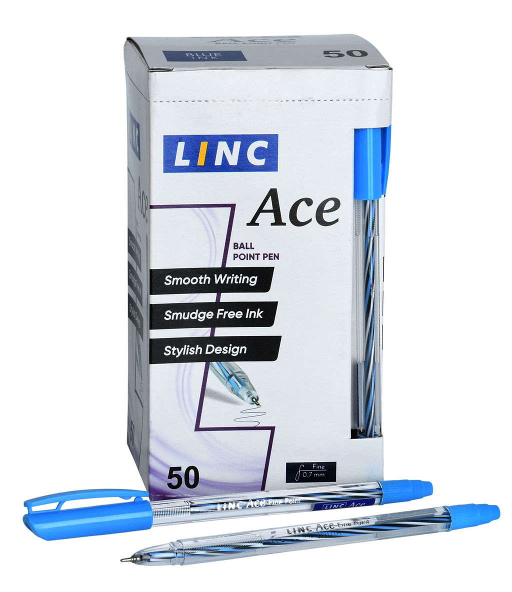 Цена за 5 шт.Ручка шариковая LINC Ace 0,7 мм синяя