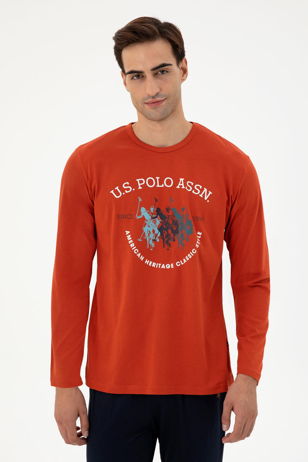 Мужской оранжевый пижамный комплект Неожиданная скидка в корзине - U.s. polo assn фото 3