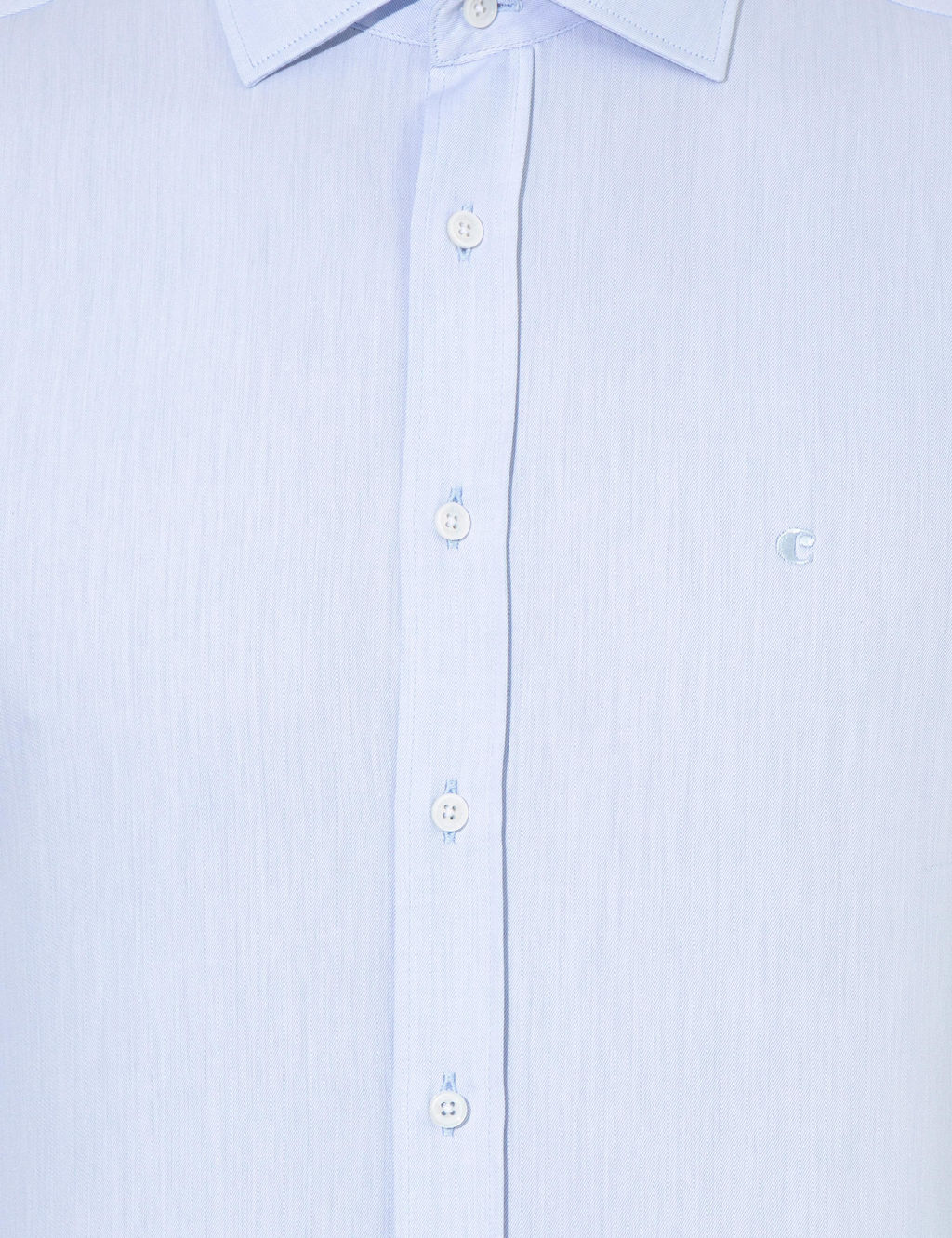 Голубая базовая рубашка зауженного кроя с длинным рукавом - Cacharel фото 6