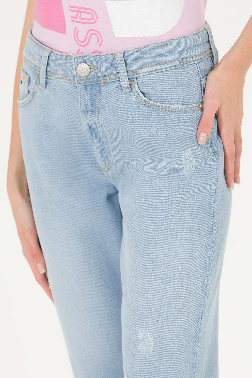 Женские голубые джинсовые брюки - U.s. polo assn фото 5
