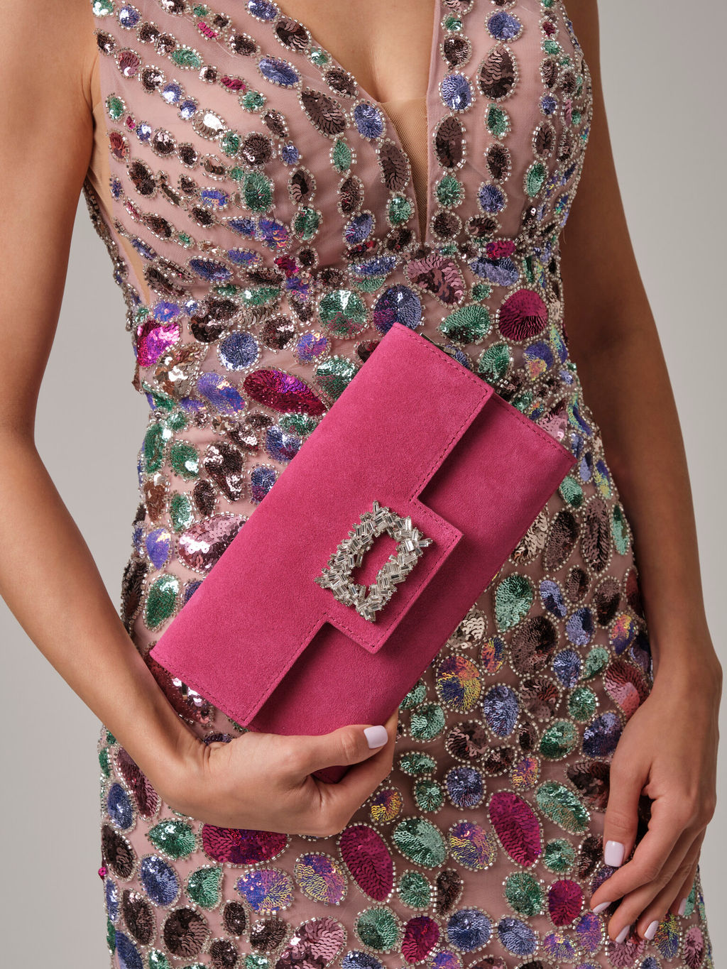 Клатч замшевый Deboro 31016 розовый