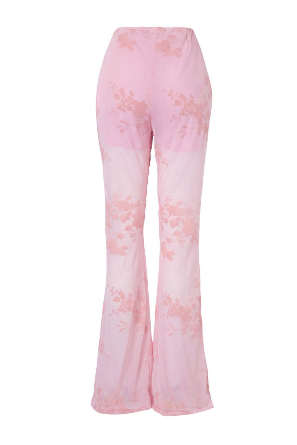 Pembe _i_ekli Floklu Flare Pa_a _ortlu _rme Pantolon TPRAW27PL00003 - Trendyolmilla фото 3