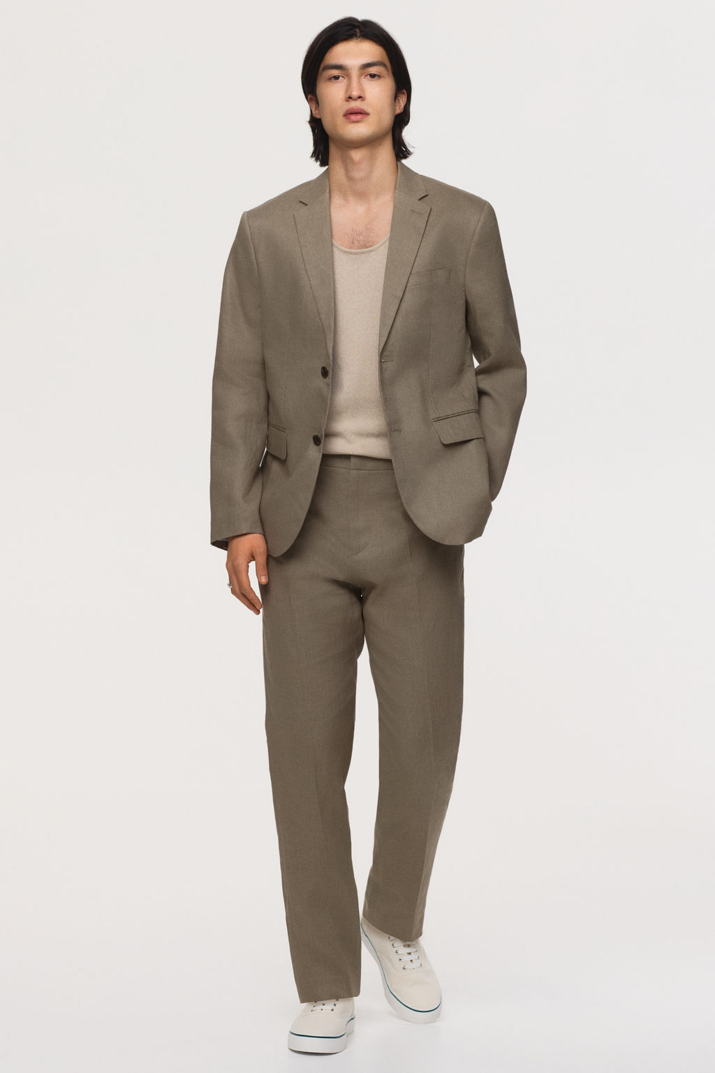 Americana de lino Slim Fit - H&m фото 11
