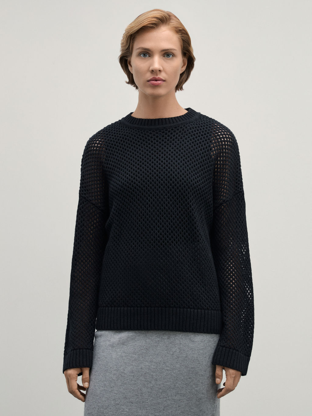 Джемпер ажурный из хлопка / Zarina  фото 3