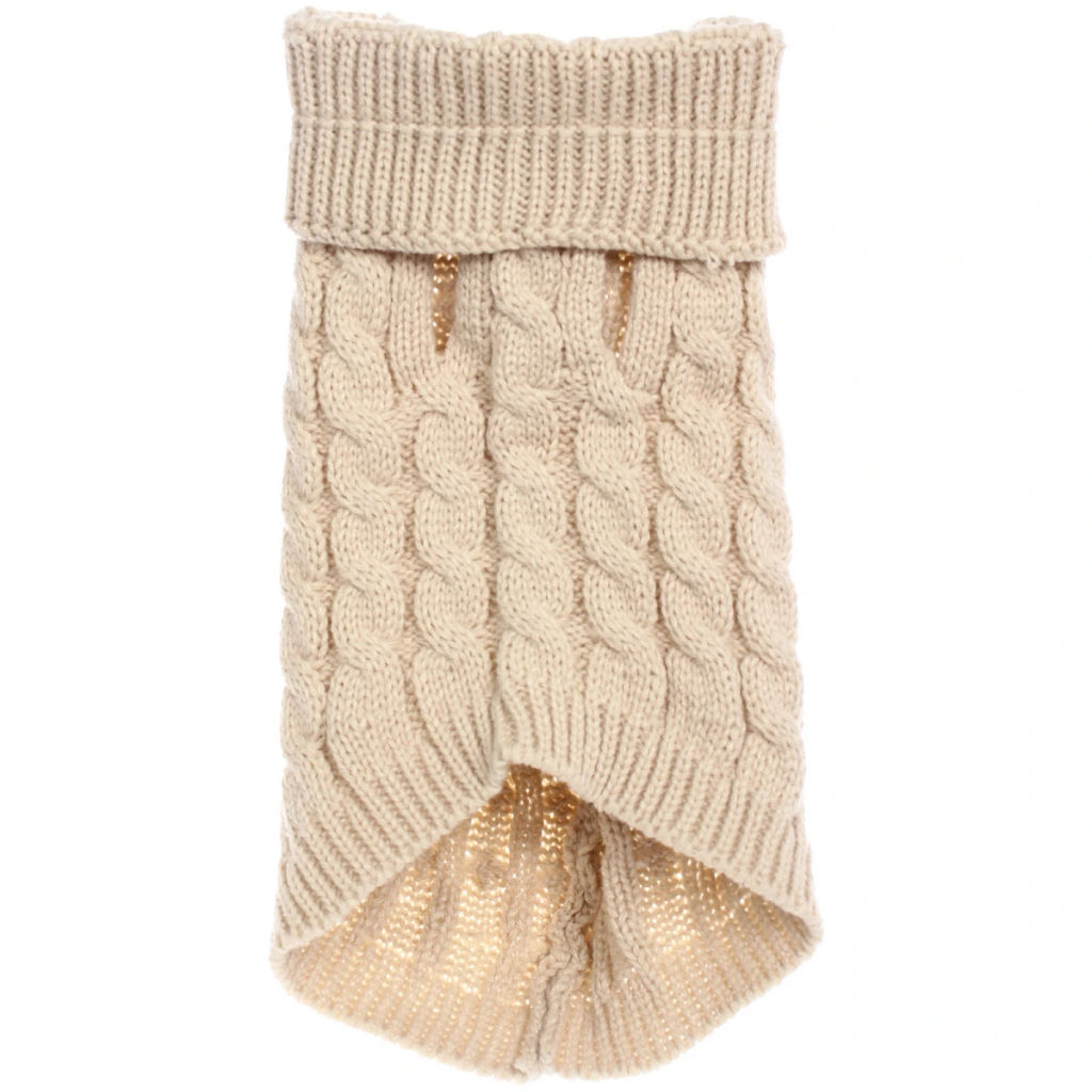 Кофта - свитер для мелких пород собак и кошек "BRO Style", косички, цвет ореховый, р L