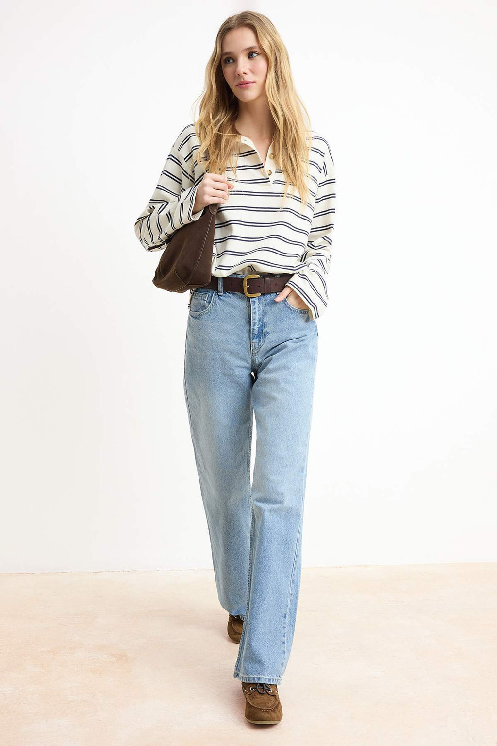 Gri Yuksek Bel Genis Paca Wide Leg Palazzo Jeans TWOAW26JE00066 - Trendyolmilla фото 10