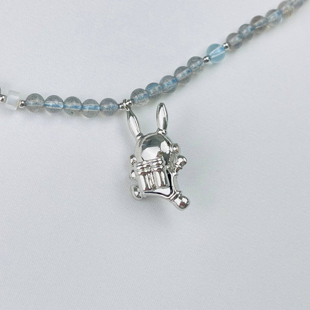 Бусы детские из Лабрадора и Перламутра 35 см +