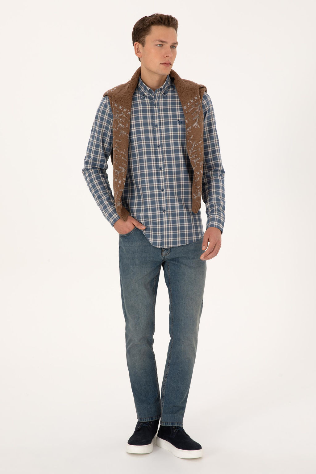 Erkek A__k Lacivert Uzun Kollu G_mlek - U.s. polo assn фото 4