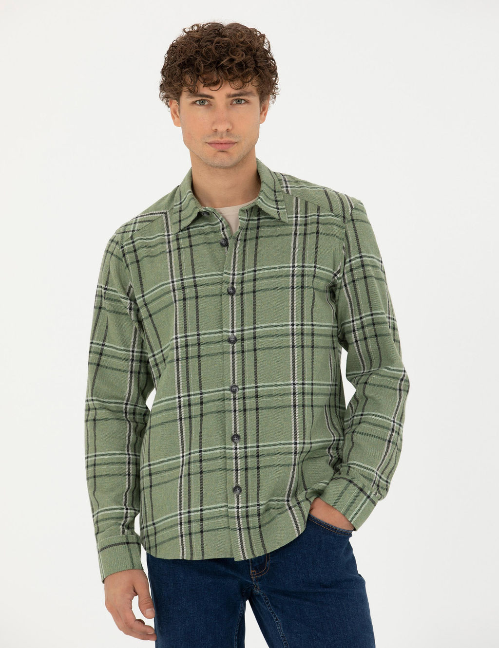 Haki Oversize Uzun Kollu G_mlek - Pierre cardin фото 3