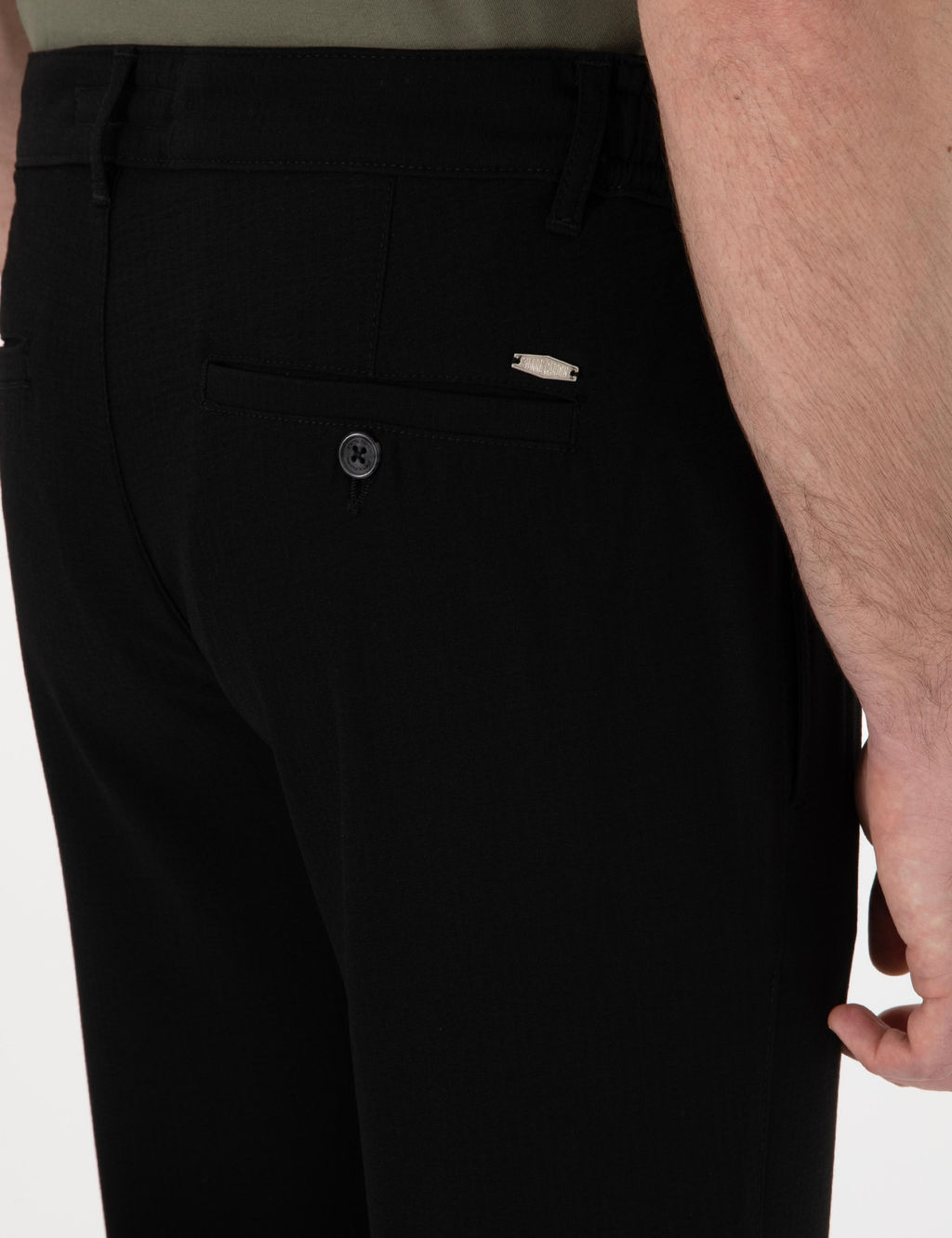 Siyah Slim Fit Jogger Kanvas Pantolon - Pierre cardin фото 6