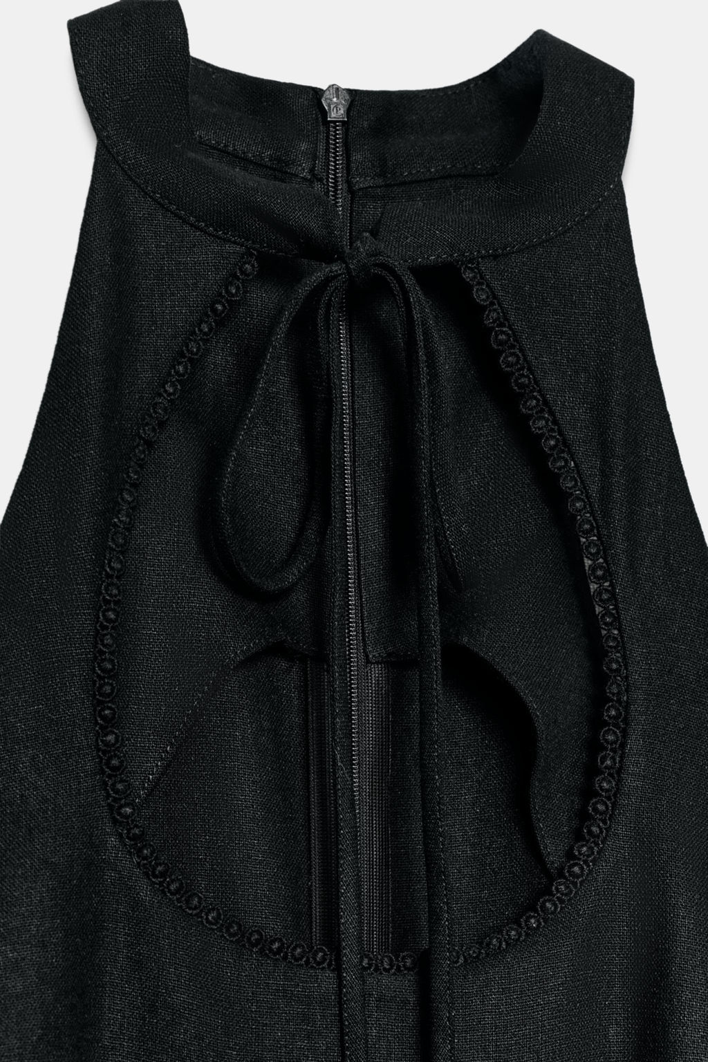 MONO HALTER ANCHO CON LINO / Negro - Zara фото 11