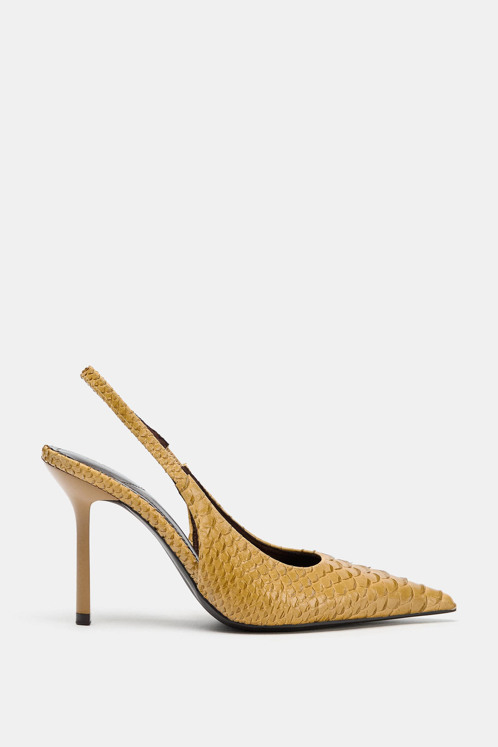 ZAPATO TAC?N DESTALONADO RELIEVE / Mostaza - Zara фото 2