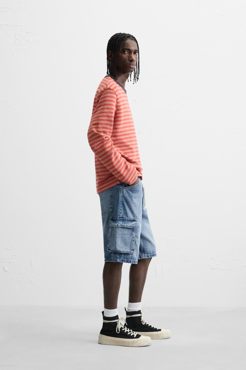 DENIM CARGO BERMUDA SHORTS - Zara фото 24