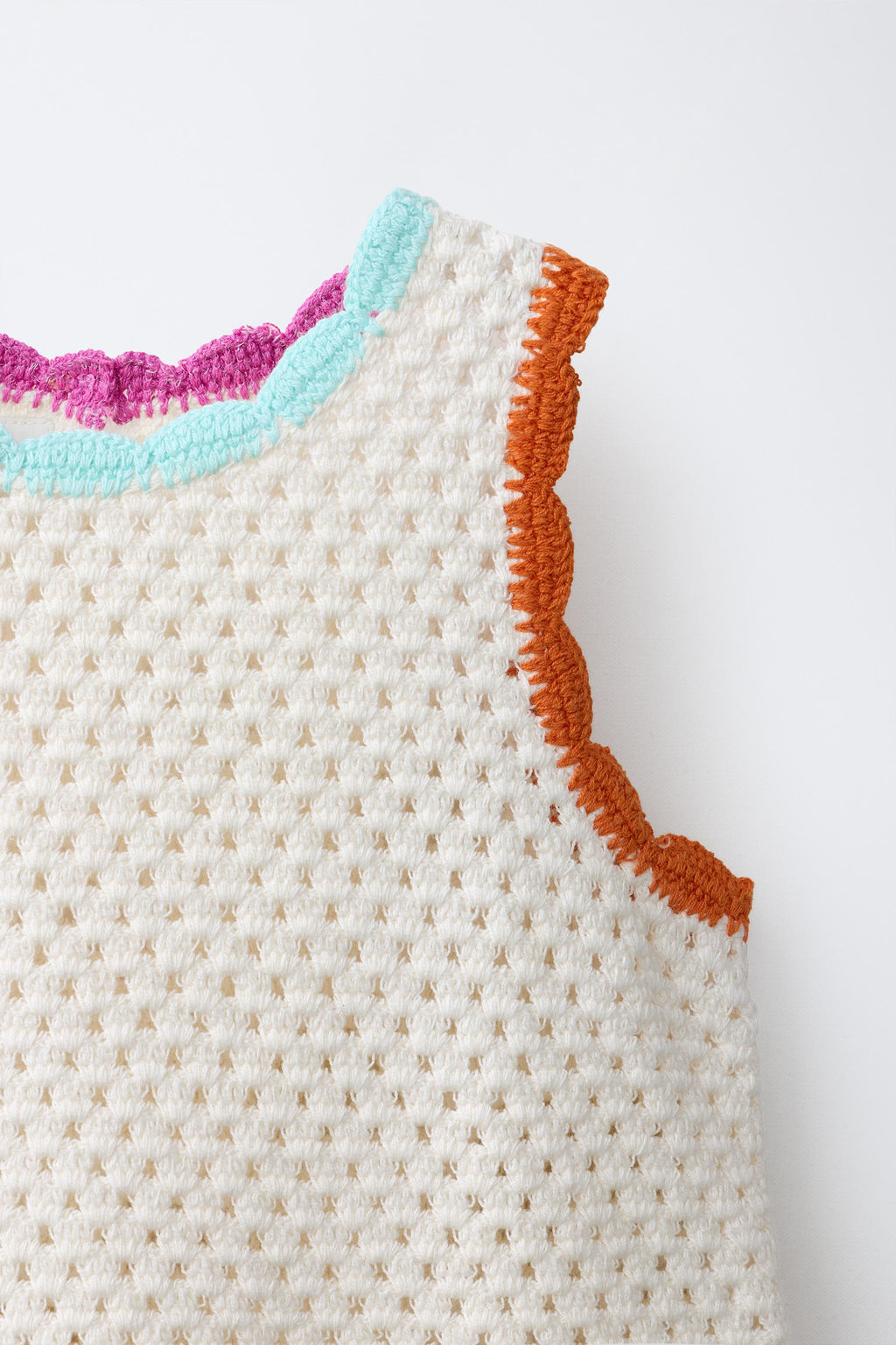 TOP PUNTO CROCHET CONTRASTES / Crudo - Zara фото 5