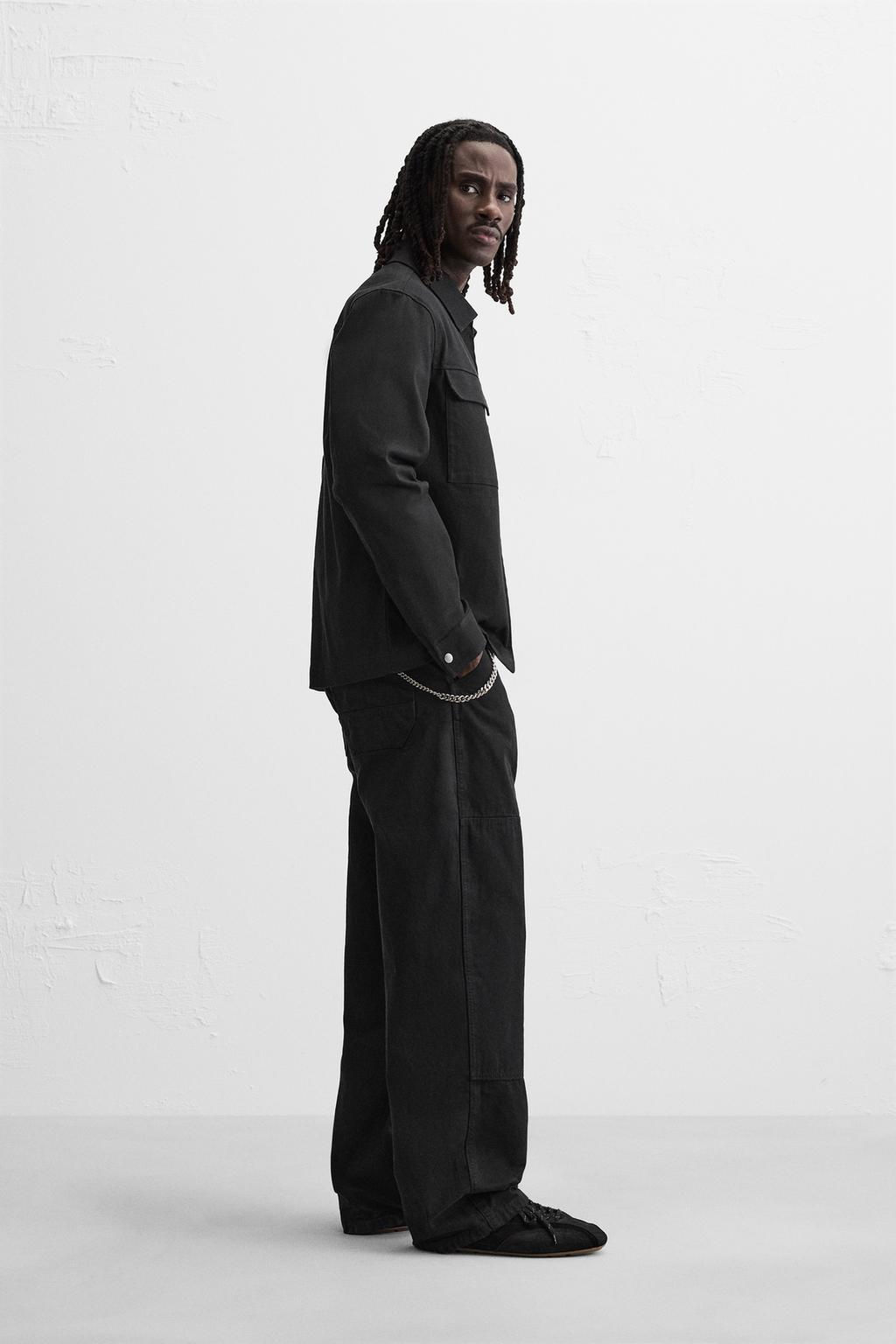 RELAXED FIT ZIP-UP OVERSHIRT - Zara фото 4