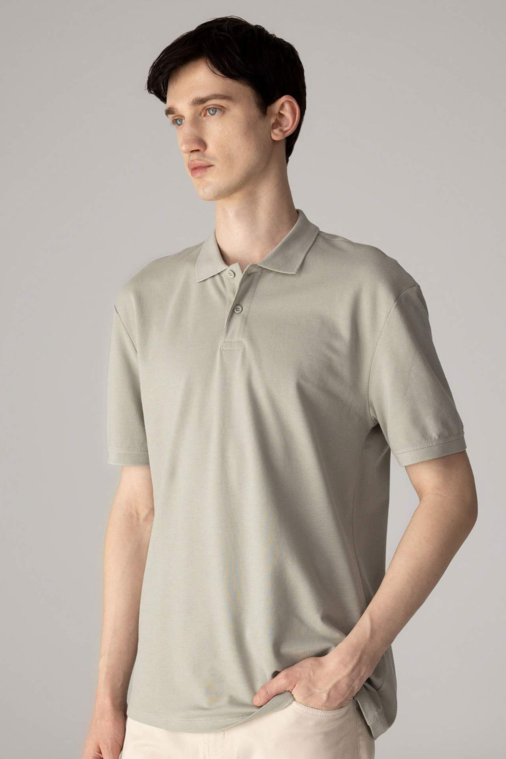 New Regular Fit K?sa Kollu Basic Duz Polo Tisort - Defacto фото 9