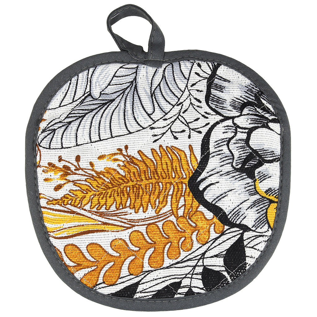 Прихватка с запахом 19х19см Жозефина, вид 2, форма Яблоко, рогожка 171г/м2, хлопок 100%, наполнитель - ватин 280г/м2, на пластмассовом подвесе, Домашняя мода (Россия)  фото 3