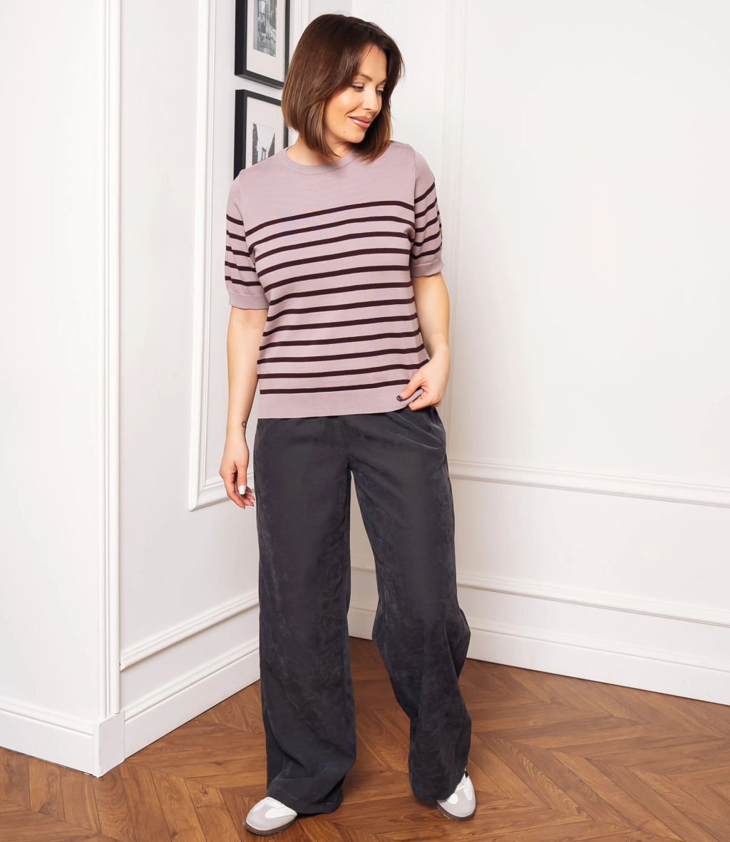 Футболка #ОКТ185002, лиловый, шоколадный