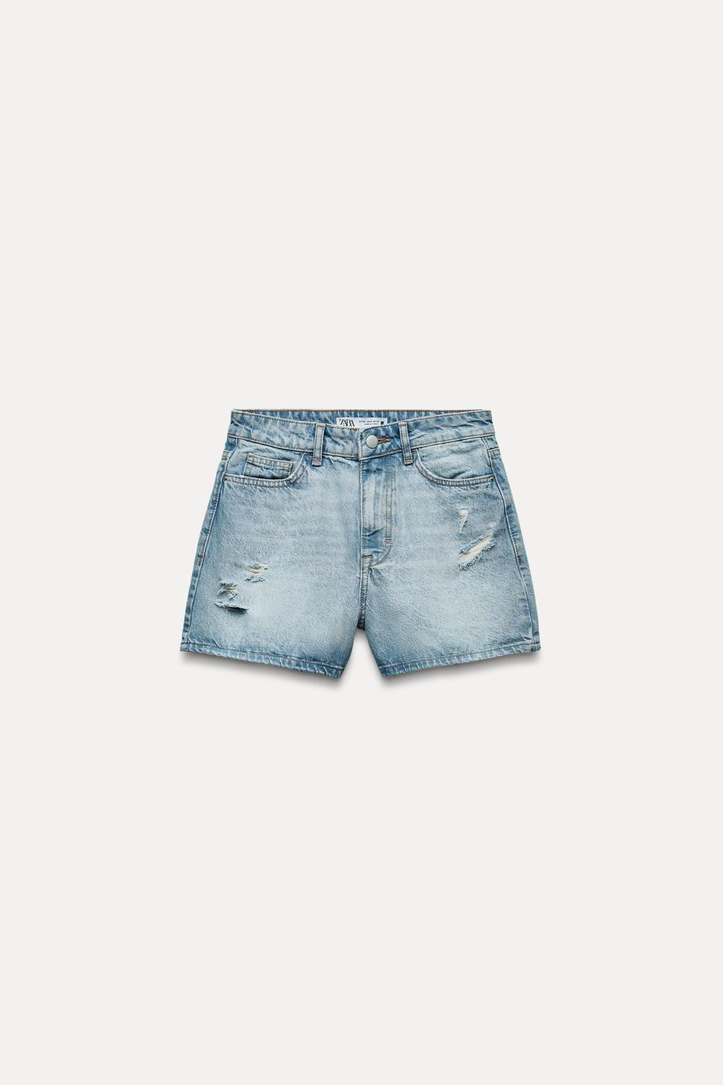 Z1975 RIPPED DENIM SHORTS - Zara фото 6