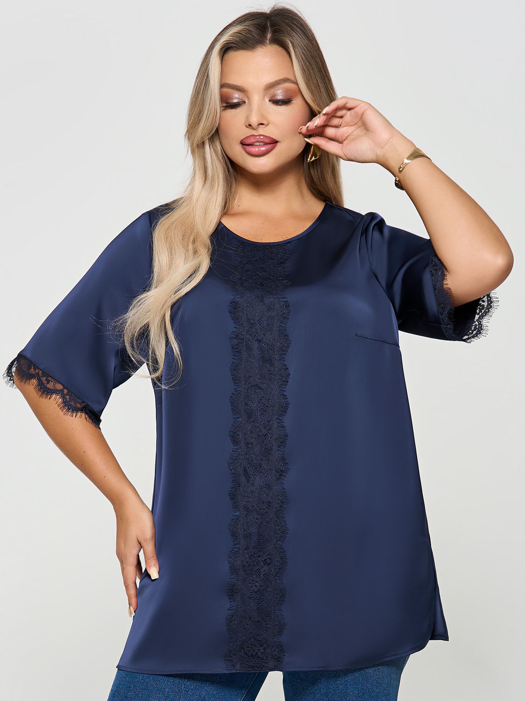 Блузка 0409-1 черничный