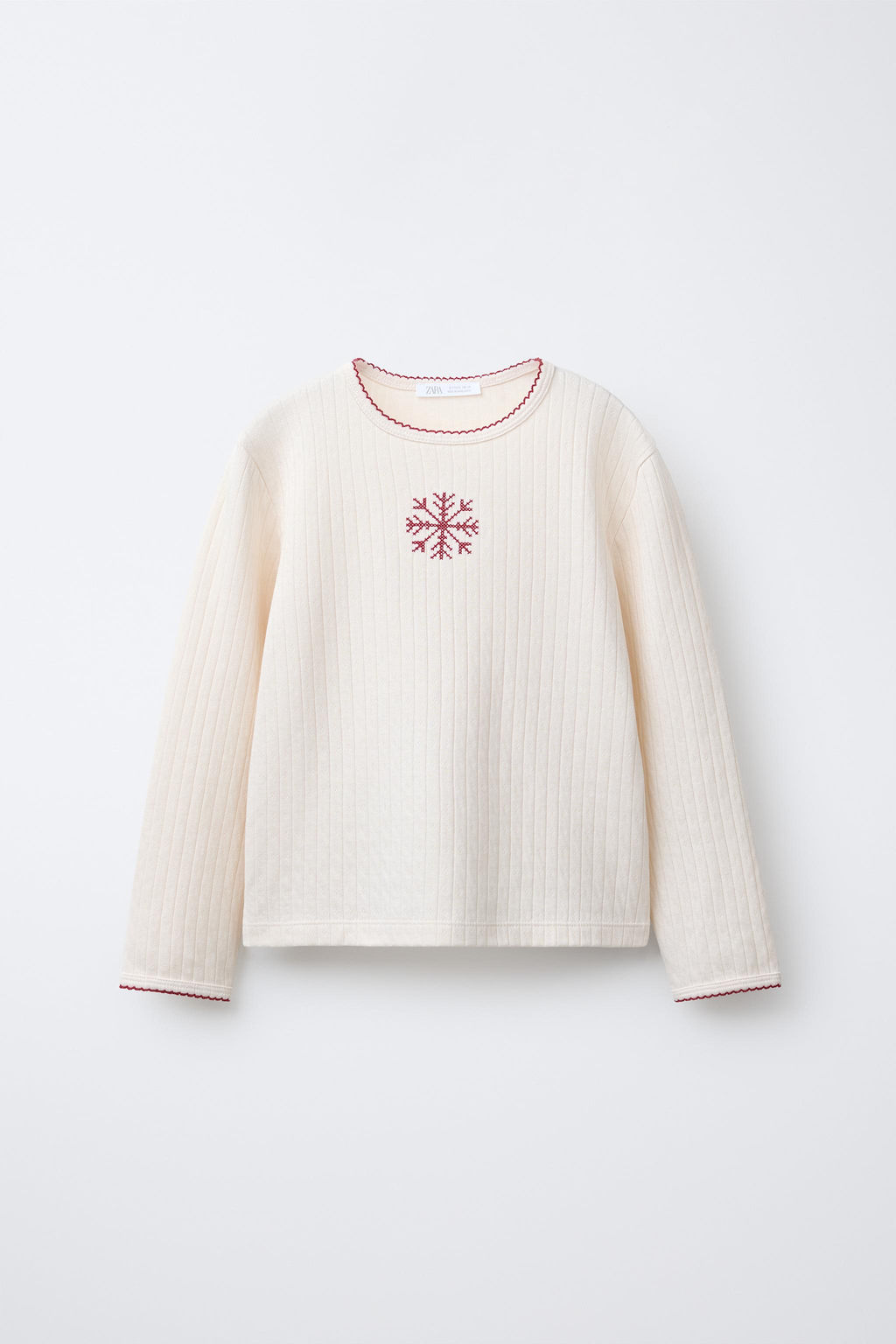 AGES 6-14 / CROSS-STITCH SNOWFLAKE AND STRIPE PYJAMAS - Zara фото 2