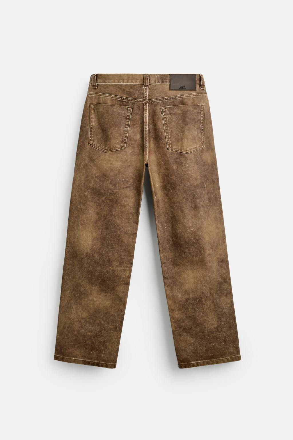 LIMITED EDITION WAXED-EFFECT JEANS - Zara фото 7