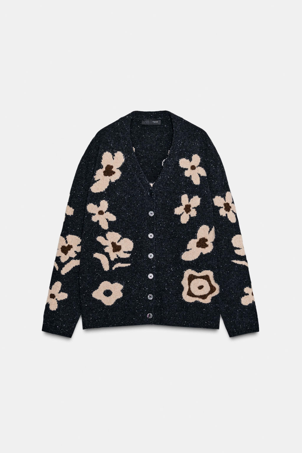 OVERSIZED KNIT JACQUARD FLORAL CARDIGAN - Zara фото 5