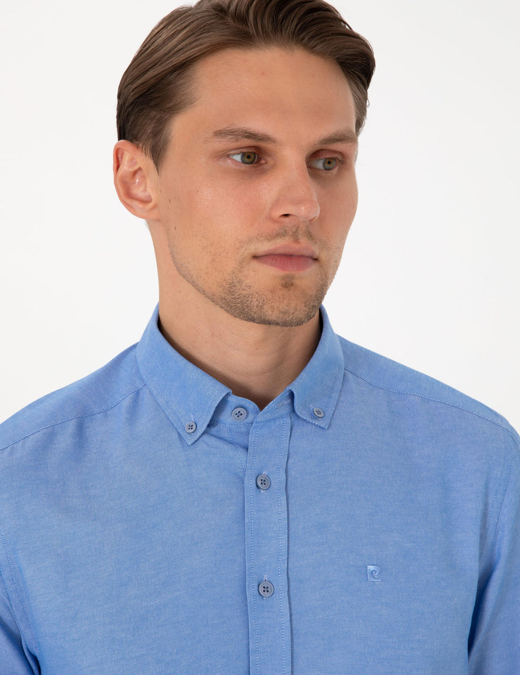 Mavi Oxford Slim Fit Kolay _t_lenebilir G_mlek - Pierre cardin фото 2