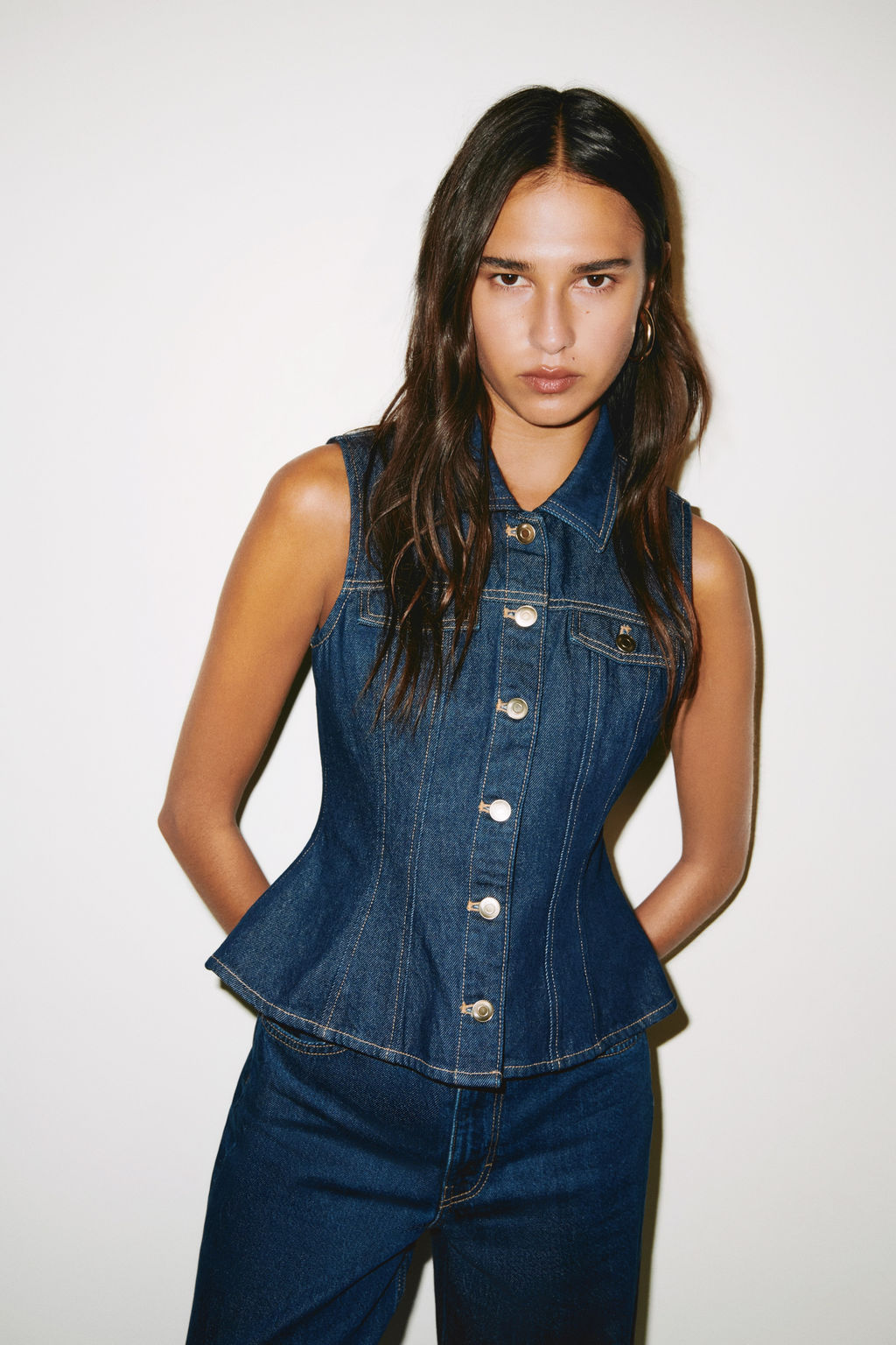 Chaleco denim con peplum - H&m фото 6