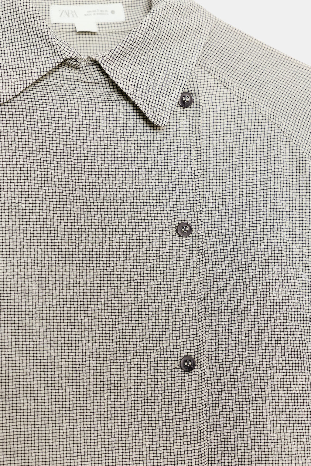 CAMISA ASIM?TRICA BOTONES ZW COLLECTION / Negro / Blanco - Zara фото 7