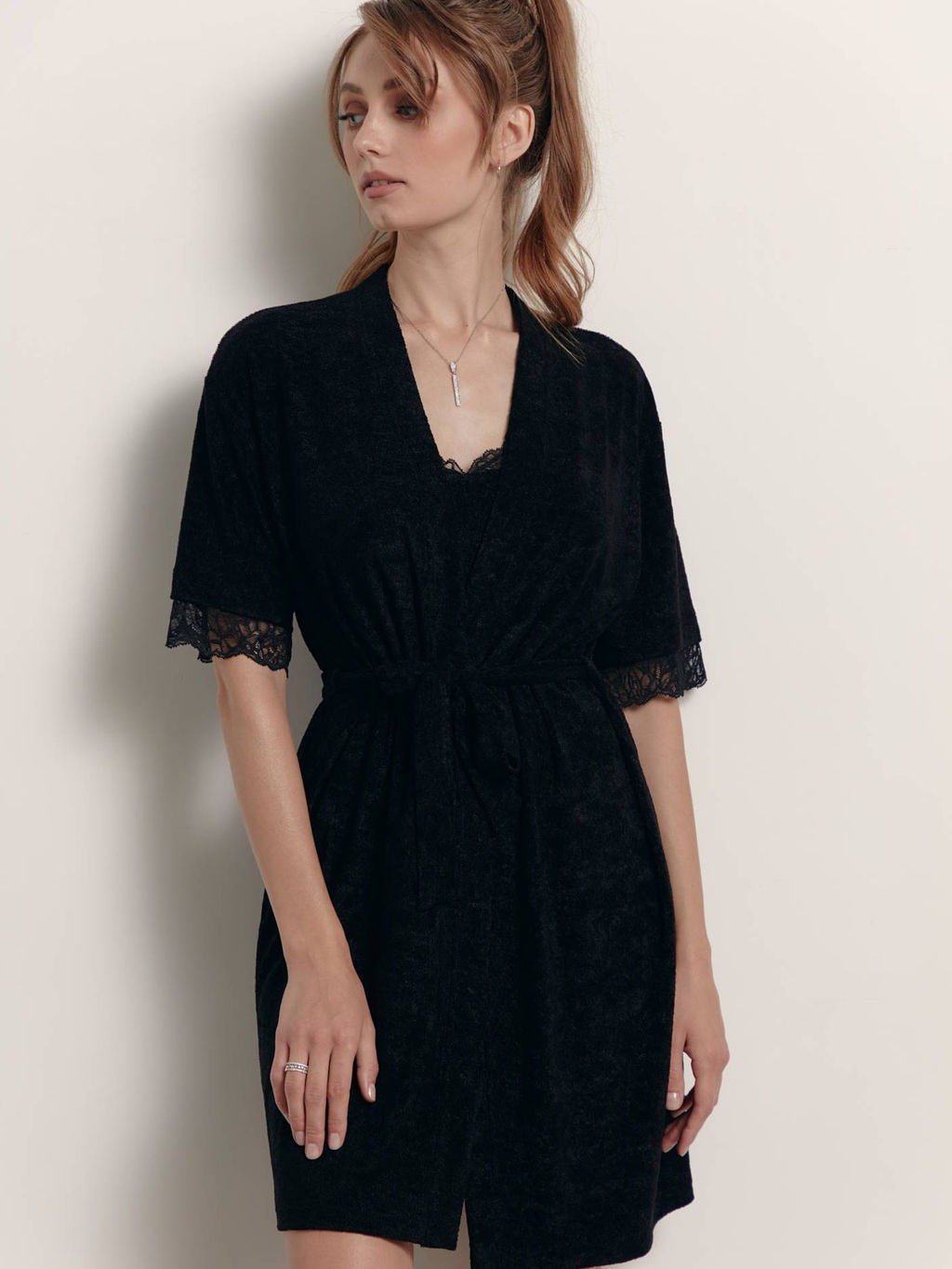 CONTE Халат с кружевом для дома INSOMNIA LHW 1437 black black