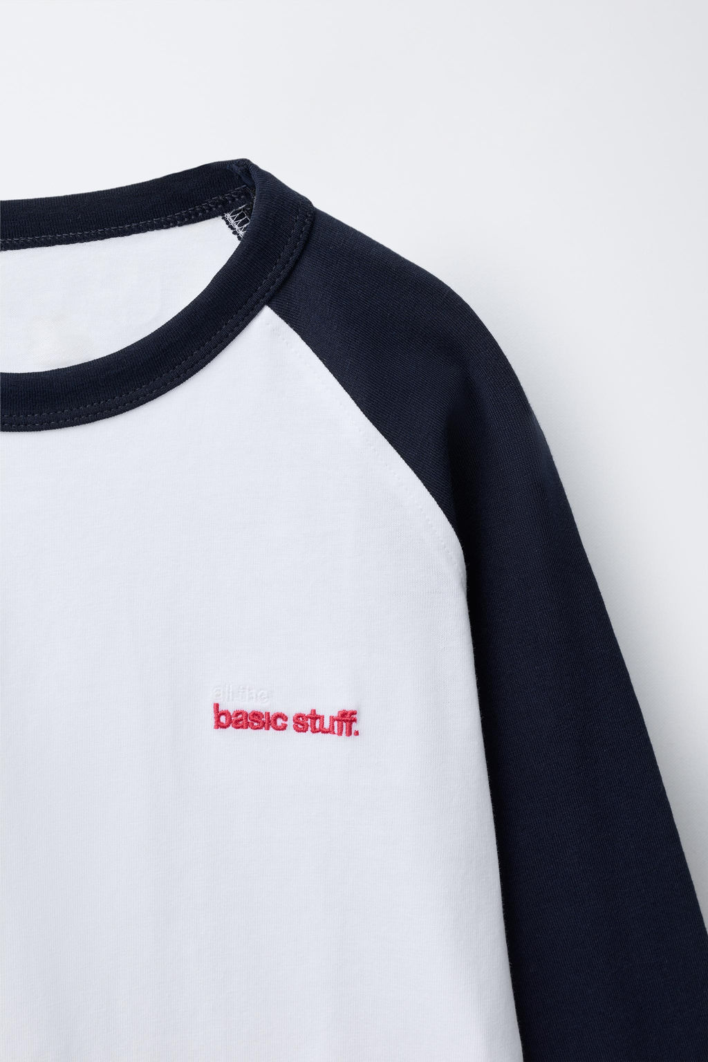RAGLAN SLEEVE T-SHIRT WITH EMBROIDERED TEXT - Zara фото 3