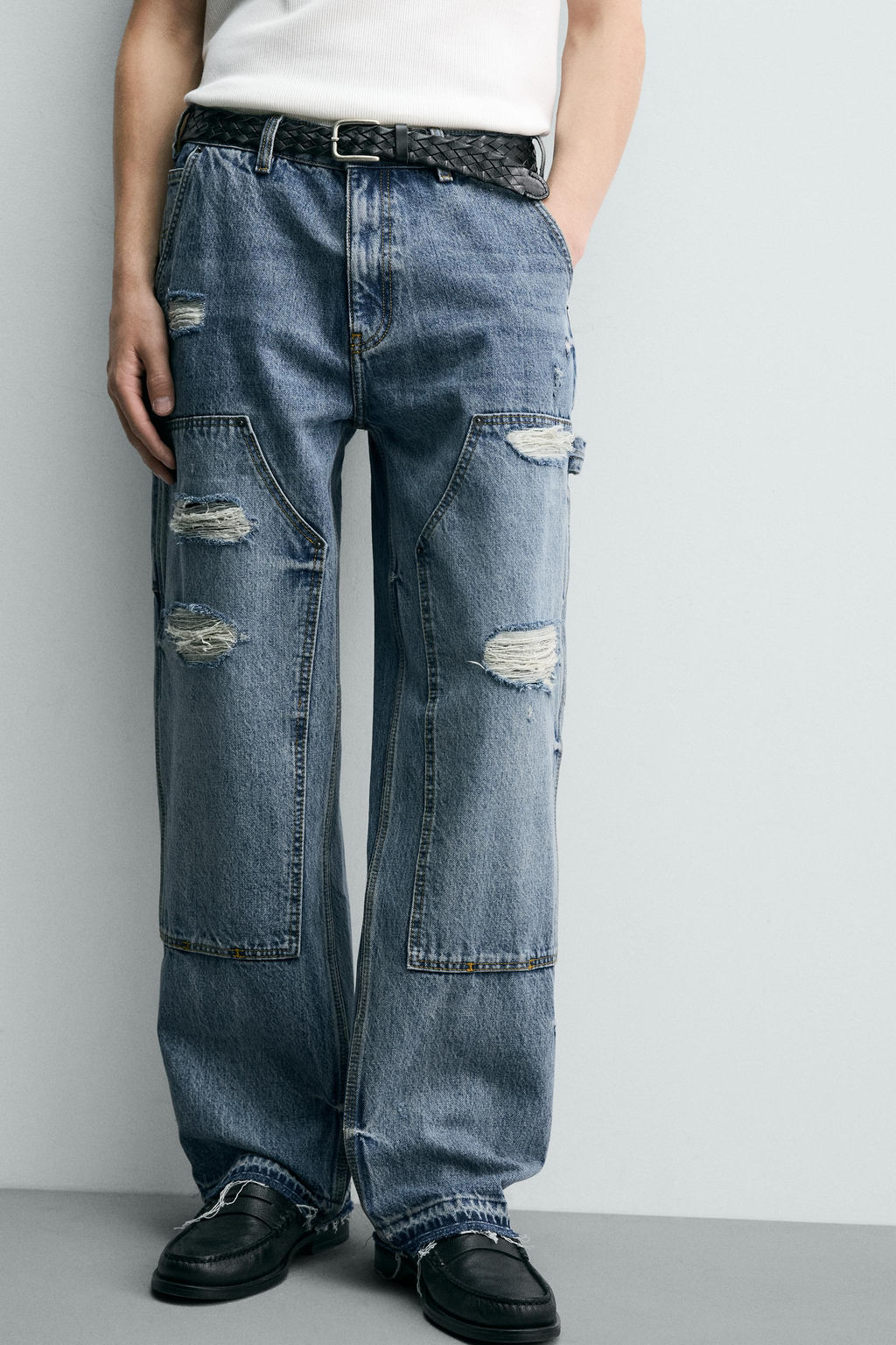 JEANS BOLSILLO CARPINTERO RELAXED FIT / Azul - Zara фото 5
