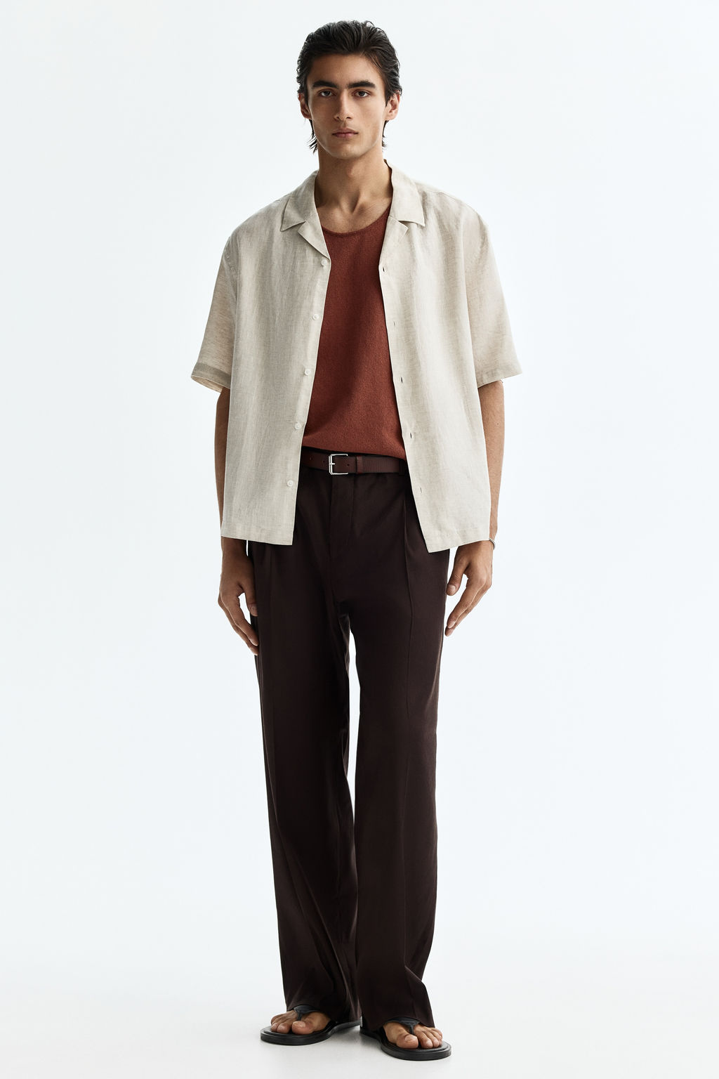 Pantal?n sastre en mezcla de lino Relaxed Fit - H&m фото 3