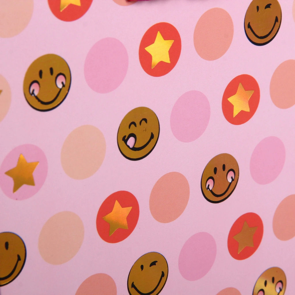 Пакет подарочный "Смешные смайлы" 18*23*8 см, микс