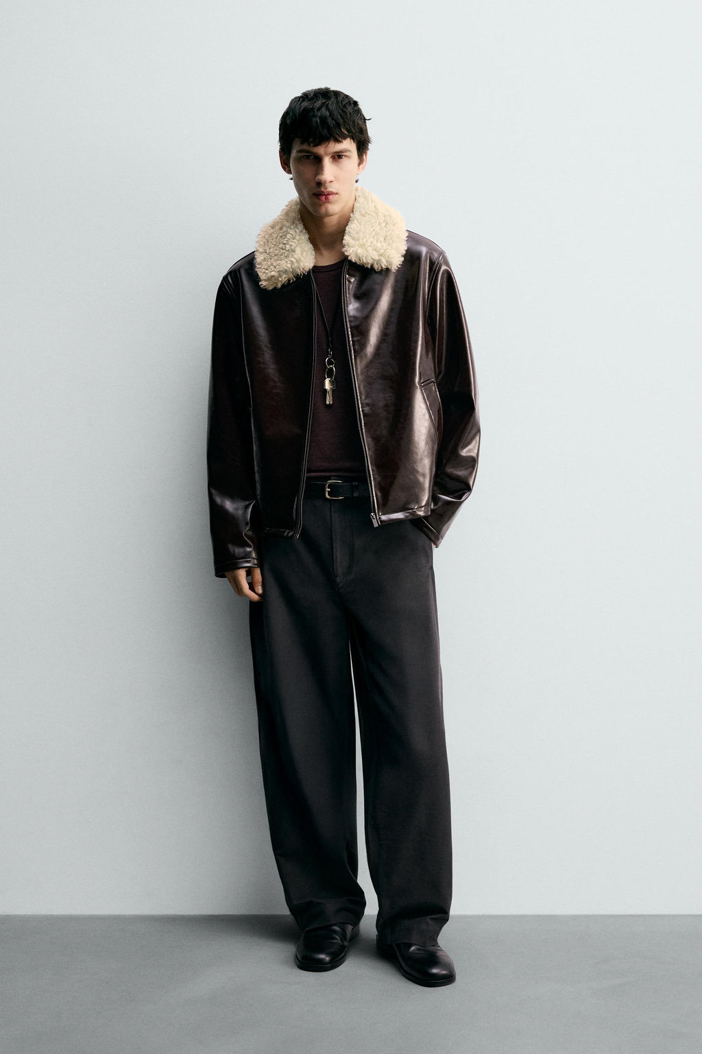 CONTRAST VINYL FINISH JACKET