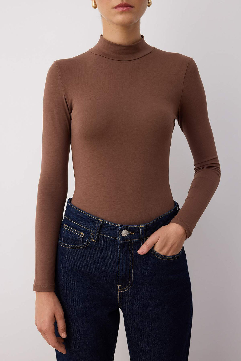 Kahverengi Bal?kc? Yaka C?tc?tl? Orme Body TWOAW21BD0008