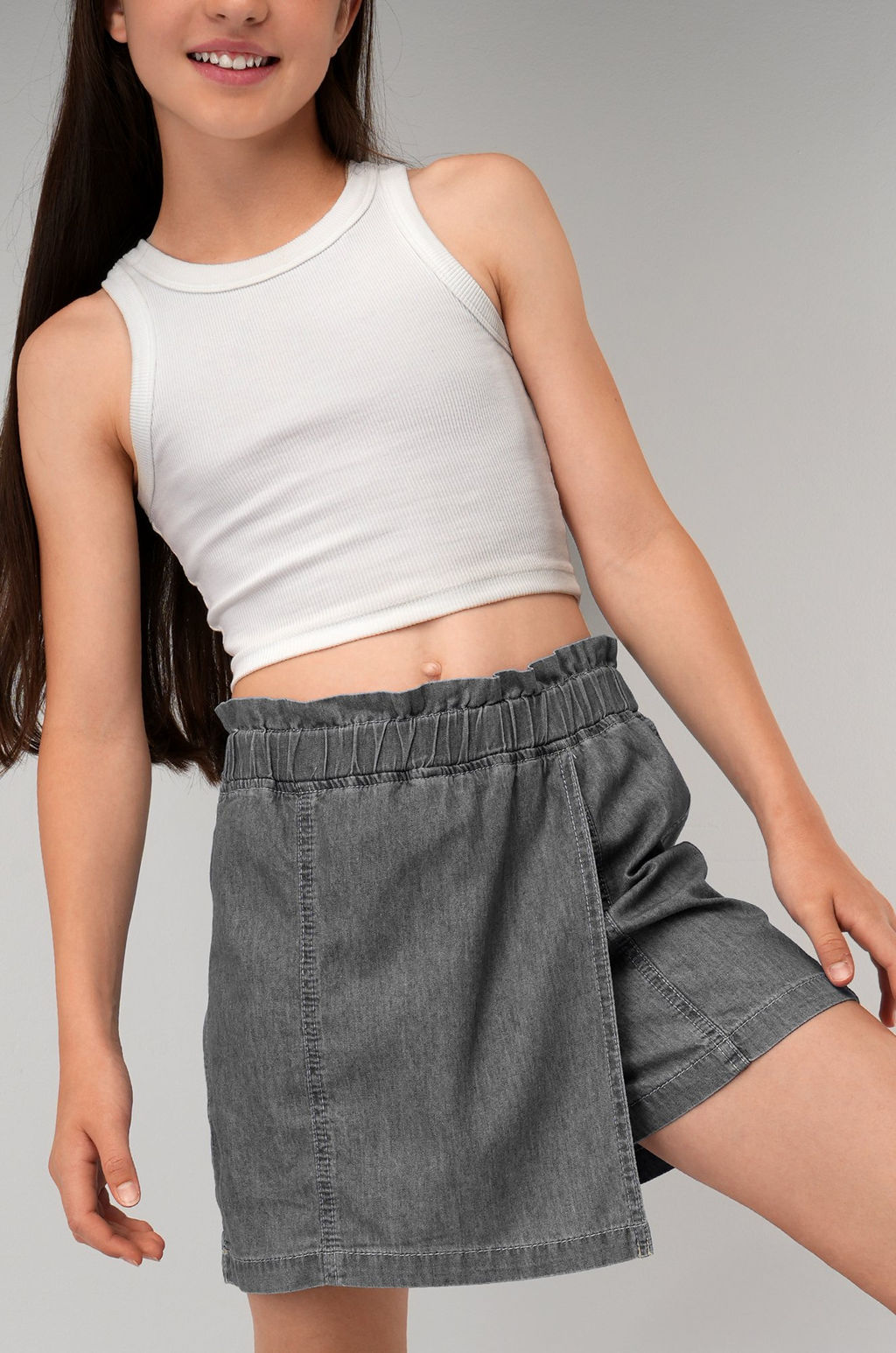 Джинсовая юбка-шорты для девочки Happyfox