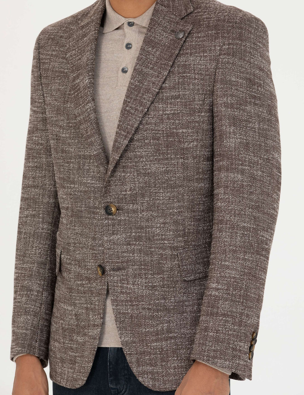 Kahverengi Slim Fit Y_n Kar___ml_ Ceket