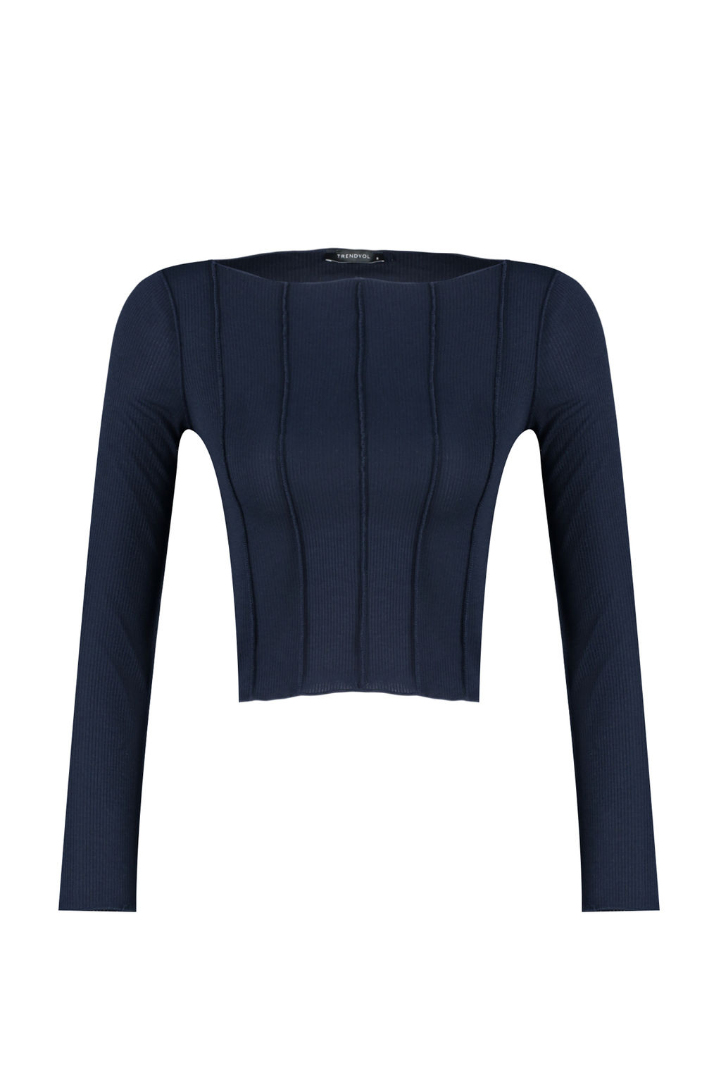 Trendyolmilla Bej Dikis Detayl? Carmen Yaka Fitted/Vucuda Oturan Fitilli Orme Bluz TWOAW24BZ00127