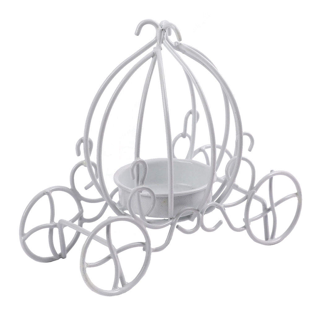 Миниатюра садовая Blumentag MET-098 Подсвечник металл 12 х 12.5 см 01 Белый