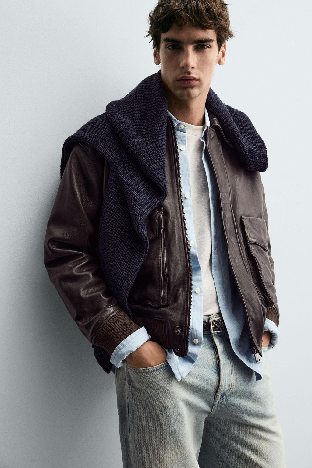 LEATHER JACKET WITH POCKETS - Zara фото 7