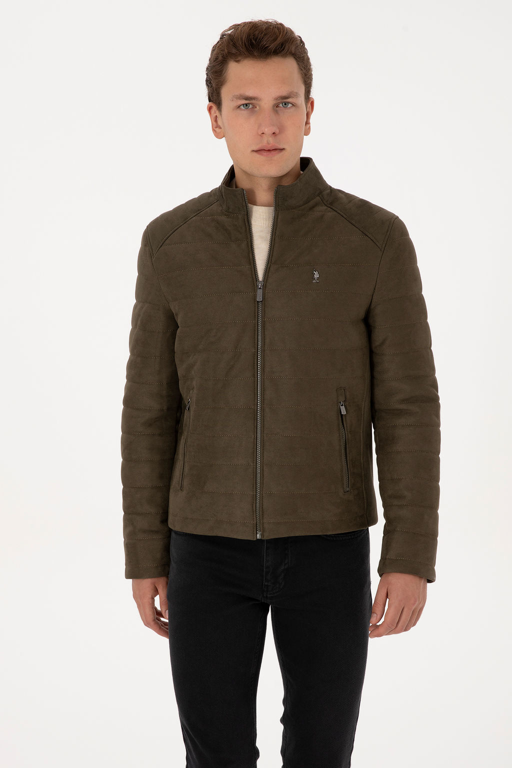 Erkek Haki Deri Ceket - U.s. polo assn фото 3