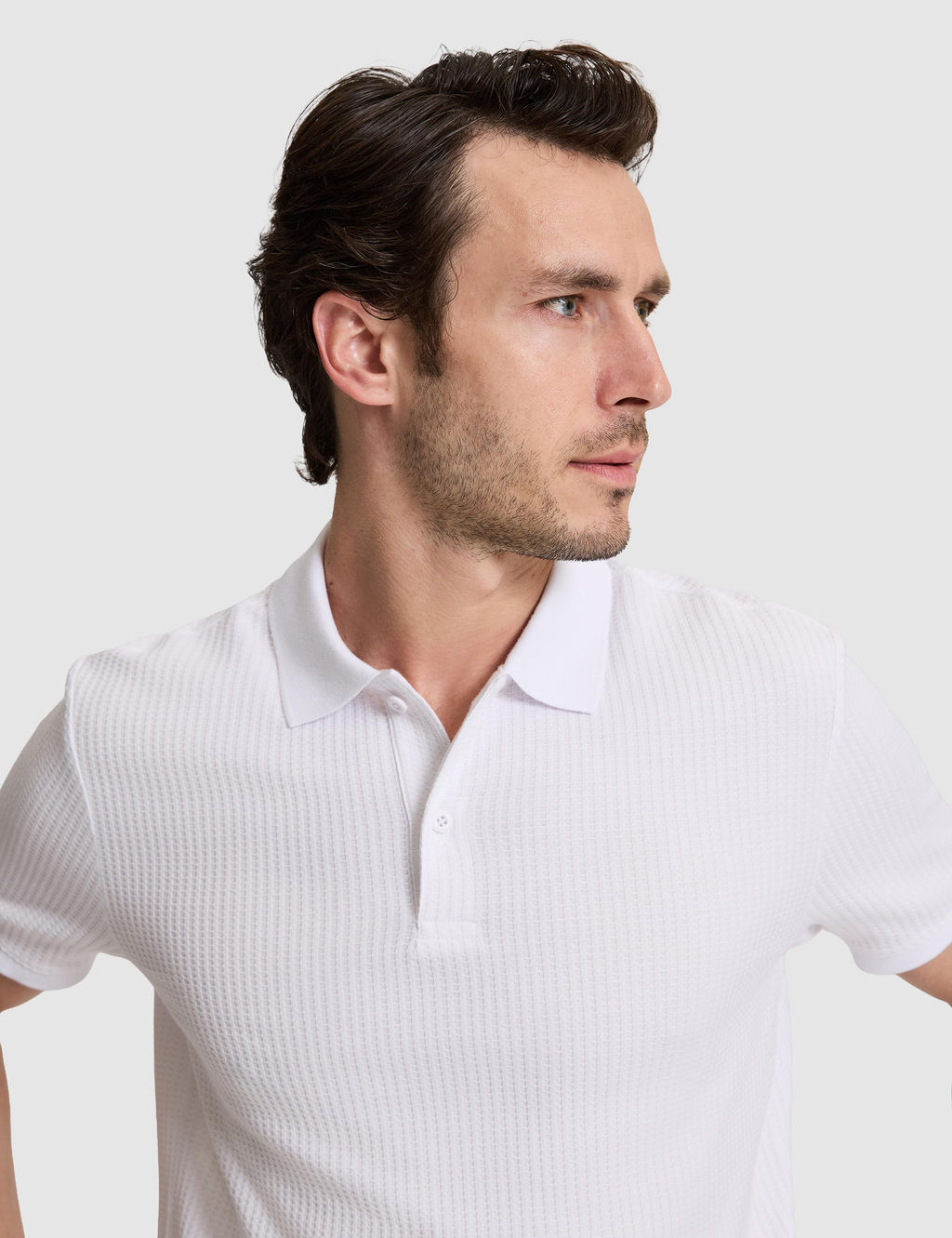 Beyaz Slim Fit Pamuk Kar___ml_ Polo Yaka T-shirt