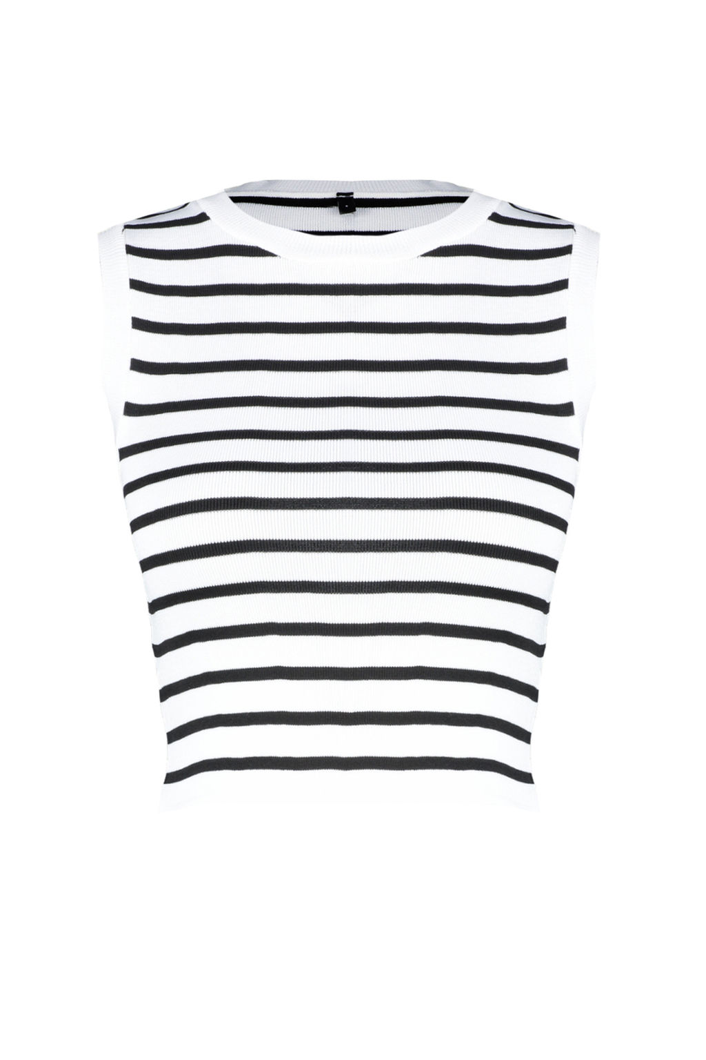 Ekru Crop Cizgili Triko Ince Bluz TWOSS23BZ00584